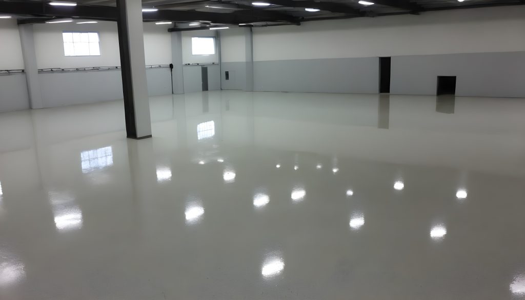 Pardoseala industriala din quartz intr-un spatiu industrial